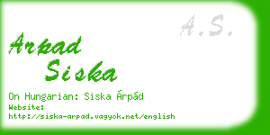 arpad siska business card