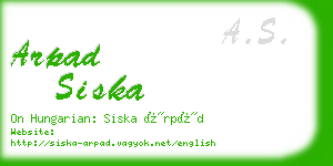 arpad siska business card